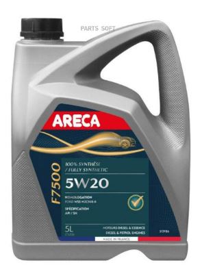 ARECA F 7500 ECO BOOST 5W20 (5L) моторное синт. API SN, FORD WSS-M2C948-B (051398 ARECA)