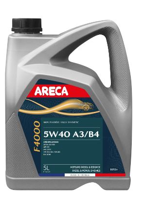 ARECA F4000 5W40 (5L) моторноесинт.ACEA A3B4, API SNCF, MB229.3, RN0700, VW 502.00 505.00 (080705 ARECA)