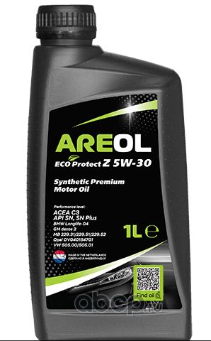 AREOL ECO Protect Z 5W30 (1L)синт.ACEA C3,API SN,MB 229.51229.52,VW 505.00505.01 (5W30AR007 AREOL)