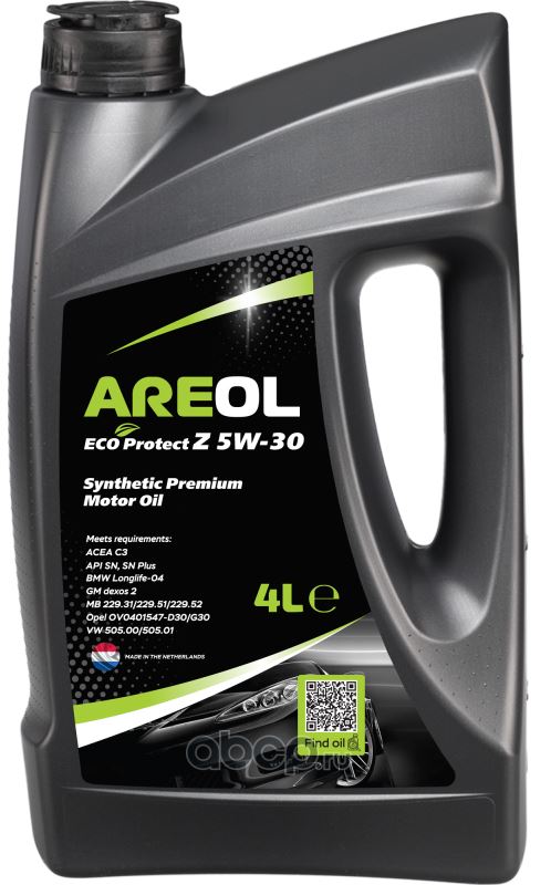 AREOL ECO Protect Z 5W30 (4L) синт.ACEA C3,API SN,MB 229.51229.52,VW 505.00505.01 (5W30AR008 AREOL)