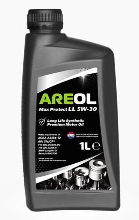 AREOL MAX Protect LL 5W-30 (1L)синт. ACEA A3B4, API SNCF, MB 229.3226.5 (5W30AR012 AREOL)