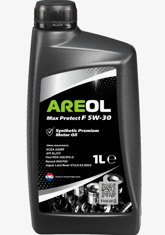 AREOL MAX Protect F 5W-30 (1L) Моторное синт. ACEA A5B5, API SLCF, FORD WSS-M2C913-D (5W30AR015 AREOL)