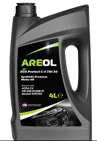 AREOL ECO Protect C-4 5W30 (4L)синт. ACEA C4, Renault RN0720, MB 229.51226.51 (5W30AR124 AREOL)