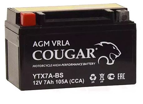 АККУМУЛЯТОР COUGAR AGM 7AH YTX7A-BS (YTX7ABS COUGAR)