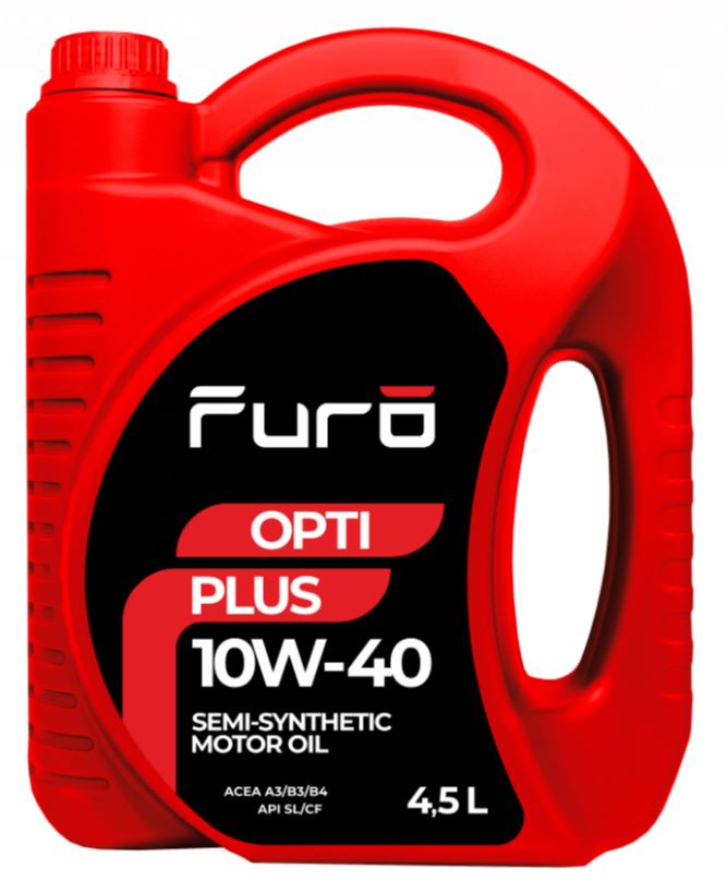 Furo OPTI PLUS 10W40 (4.5L)полусинт. ACEA A3B3B4, API SLCF, МВ 229.1, VW 501.01 (10W40FR009 FURO)