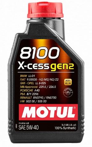 MOTUL 8100 X-CESS GEN2 5w40 A3B4 SNCF  1л. 100 синт. (109774 MOTUL)