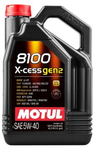 MOTUL 8100 X-CESS GEN2 5w40 A3B4 SNCF  4л. 100 синт.  (109775 MOTUL)