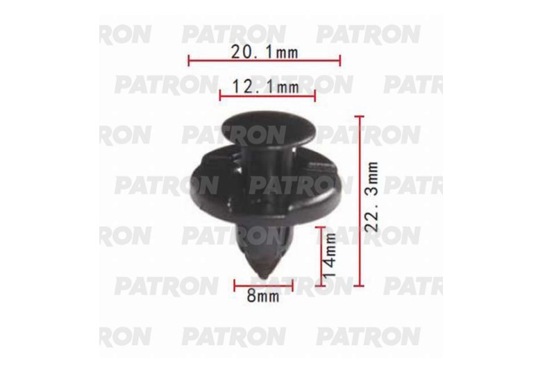 Клипса пластмассовая Acura, Honda, Infiniti, Mitsubishi, Nissan применяемость: внутренняя отделка (P370002 PATRON)