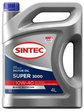 Sintec Super 10W-40 полусинтетическое 4 л (600240 SINTEC)