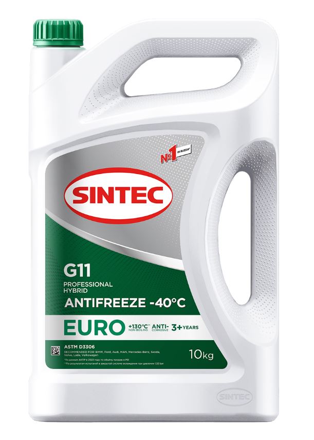 Антифриз зеленый SINTEC EURO (10л) (800516 SINTEC)