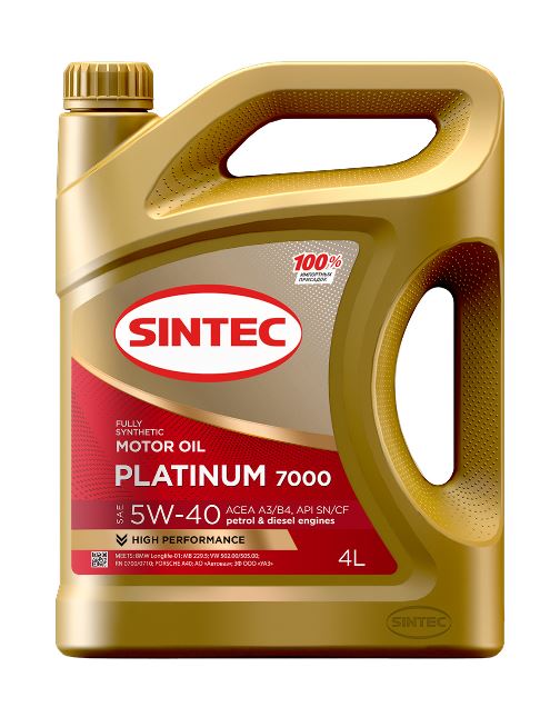 SINTEC PLATINUM 5W-40 синтетическое 4 л (801941 SINTEC)