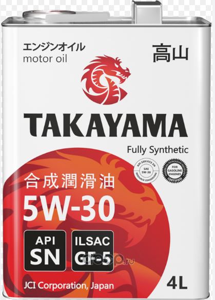 TAKAYAMA SAE 5W-30 ILSAC GF-5 API SN 4л (605043 TAKAYAMA)