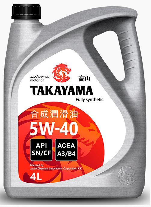 TAKAYAMA SAE 5W-40, API SNCF 4л (ПЛАСТИК) (605521 TAKAYAMA)