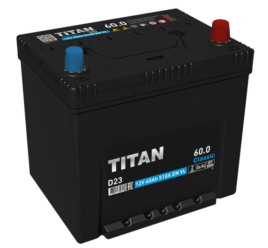 Аккумулятор TITAN ASIA 60 Ач Обратная 230x175x223 EN510 А (4607008889932 TITAN)