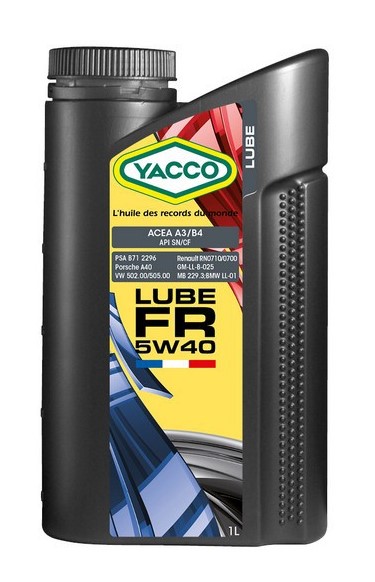 YACCO 5W40 LUBE FR 1L - ACEA A3B4, API SNCF  (305425 YACCO)