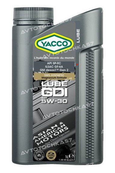 YACCO 5W30 LUBE GDI 1L ILSAC GF-6A, API SP-RC, GM dexos1 gen2 (306925 YACCO)