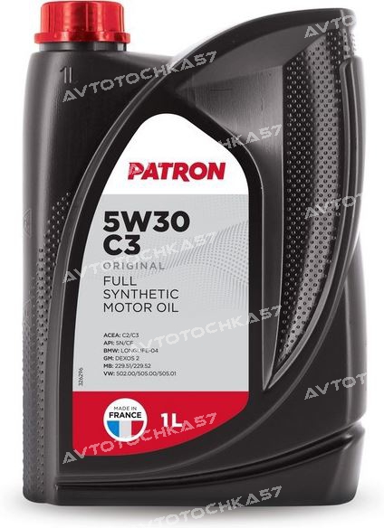 PATRON 5W30 C3 1L ORIGINAL ACEA C2C3, API SNCF, BMW LL-04, GM dexos2, MB 229.51229.52, VW 502.00505.00505.01  (5W30C31LORIGINAL PATRON)